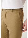 Avva Men's Khaki Flexible Waisted Relaxed Fit Shorts