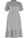 Trendyol Curve Cream High Neck Animal Patterned Woven Dress