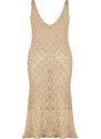 Trendyol Curve Mink V Neck Beach Dress