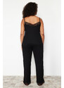 Trendyol Curve Black Lace Detailed Knitted Pajamas Set