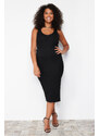 Trendyol Curve Black Bodycon Slim Midi Knitwear Dress