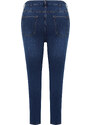 Trendyol Curve Dark Blue Stitch Detail Flexible Skinny Denim Jeans