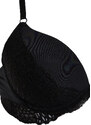 Trendyol Black Polyamide Lace, Halter Back and Front Closure Detail Covered Knitted Bra