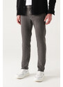 Avva Men's Gray Old-fashioned Wash Lycra Slim Fit Slim Fit Jeans