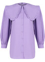 Trendyol Lilac Baby Collar Cotton Woven Shirt
