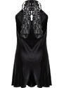 Trendyol Curve Black Back Detailed Strap Woven Nightgown