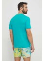 Bavlněné tričko Guess tyrkysová barva, s aplikací, F3GI00 K8HM0