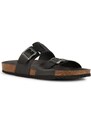 Kožené pantofle Geox U SANDAL GHITA pánské, černá barva, U159VB 00043 C9999