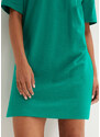 bonprix Úpletové šaty s výstřihem do V, oversized (2 ks v balení) Zelená