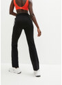 bonprix Sportovní kalhoty s nařasením, široké nohavice Černá
