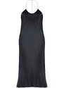 Trendyol Curve Black Strap Satin Woven Nightgown