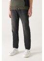 Avva Men's Black Worn Washed 100% Cotton Regular Fit Jeans