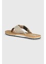 Žabky Tommy Hilfiger CORK BEACH SANDAL pánské, béžová barva, FM0FM05028