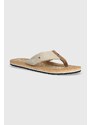 Žabky Tommy Hilfiger CORK BEACH SANDAL pánské, béžová barva, FM0FM05028