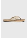 Žabky Tommy Hilfiger CORK BEACH SANDAL pánské, béžová barva, FM0FM05028