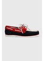 Semišové mokasíny Tommy Hilfiger TH BOAT SHOE CORE C BLOCK SUEDE pánské, tmavomodrá barva, FM0FM04630