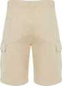 Trendyol Stone Comfort Cut Cargo Pocket Denim Denim Shorts & Bermuda