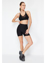 Trendyol Black Gathering Stitch Detail Knitted Sports Shorts Tights