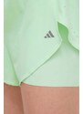 Tréninkové šortky adidas Performance zelená barva, hladké, high waist, IU1141