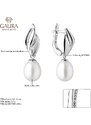 Gaura Pearls Stříbrné náušnice s bílou řiční perlou Juliana, stříbro 925/1000
