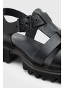 Kožené sandály AllSaints NESSA dámské, černá barva, na platformě, Nessa