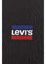 Bavlněné tričko Levi's 2-pack černá barva, s potiskem