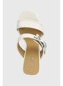 Kožené pantofle MICHAEL Michael Kors Colby dámské, bílá barva, na podpatku, 40S4COHS1L