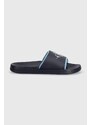 Pantofle Calvin Klein Jeans SLIDE MONOGRAM TPU pánské, tmavomodrá barva, YM0YM00361