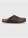 Nubukové pantofle Birkenstock Boston SFB hnědá barva, 159713