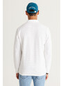 AC&Co / Altınyıldız Classics Men's White Slim Fit Slim Fit Polo Neck T-Shirt