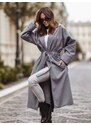 Grey wool coat with herringbone pattern Cocomore