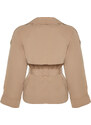 Trendyol Beige Oversize Wide Cut Belted Trench Coat