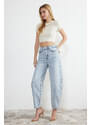 Trendyol Light Blue High Waist Barrel Jeans