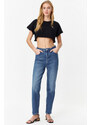 Trendyol Blue More Sustainable High Waist Slim Mom Jeans