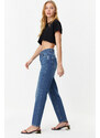Trendyol Blue More Sustainable High Waist Slim Mom Jeans