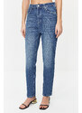 Trendyol Blue More Sustainable High Waist Slim Mom Jeans