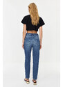 Trendyol Blue More Sustainable High Waist Slim Mom Jeans