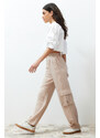 Trendyol Mink Jogger Elastic Waist Cargo Pocket Woven Trousers