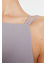 Trendyol Gray Body Wrap Halter Neck Midi Woven Dress