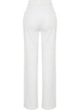 Trendyol White Ripped High Waist Wide Leg Jeans