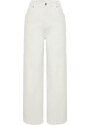 Trendyol White More Sustainable Elastic Waist High Waist Extra Wide Leg Jeans