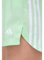 Tréninkové šortky adidas Performance Hyperglam zelená barva, s aplikací, high waist, IT4670