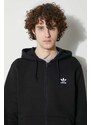 Mikina adidas Originals pánská, černá barva, s kapucí, hladká, IL2511