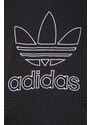 Bavlněná mikina adidas Originals Trefoil Hoodie pánská, černá barva, s kapucí, s aplikací, IU2373