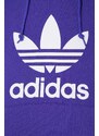 Bavlněná mikina adidas Originals Adicolor Classics Trefoil pánská, fialová barva, s kapucí, s potiskem, IM9398