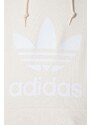 Bavlněná mikina adidas Originals Adicolor Classics Trefoil pánská, béžová barva, s kapucí, s potiskem, IM9408
