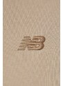 Bavlněná mikina New Balance MT41534SOT pánská, béžová barva, s kapucí, hladká