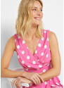 bonprix Úpletové šaty s puntíky Pink