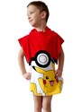 Carbotex Dětské pončo 50x115 cm - Pokémon Pokéball a Pikachu