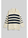 SVETR GANT STRIPED BRETON KNITTED SWEATER bílá 134/140